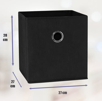SORTI 27x28x27 CM Black 8-Pack Foldable Storage Cubes - Fabric Bookcase Organizers for Toys and More - 0