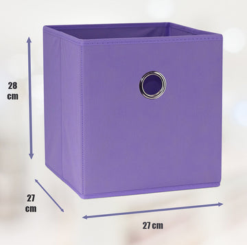 SORTI 27x28x27 CM Light Purple 8-Pack Foldable Storage Cubes - Fabric Bookcase Organizers for Toys and More - 0