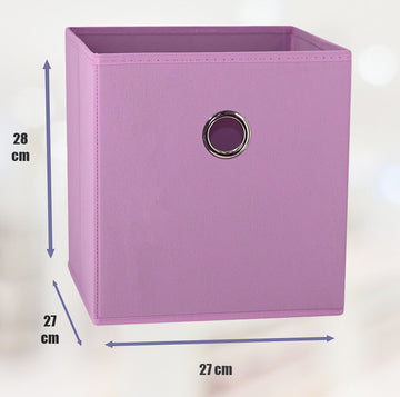 SORTI 27x28x27 CM Light Pink 8-Pack Foldable Storage Cubes - Fabric Bookcase Organizers for Toys and More - 0