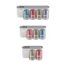 Bathroom Wall Mounted Toothbrush Holder Toothpaste Stand Storage Rack With Cup - Two Cups Set-3
