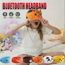 Cute Bluetooth Headband Headphones Wireless Sleep Music Mask with Mic - Dark Orange-Fox-1