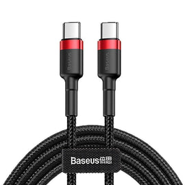 Red Black Baseus 60W 100W USB C to Type C Charger Cable PD Fast Charge For Samsung - 2m 100w - 0