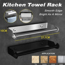 Paper Towel Holder Under Cabinet Wall Mount Stainless Steel Rack Kitchen - Silver-2