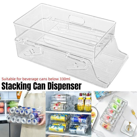 Double Tier Drinks Organiser Drawer Shelf Storage Rack Beverage Dispenser Holder