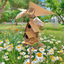 Birdhouse Garden Stakes Outdoor Yard Ornaments for Lawn and Garden Decoration - D-7