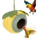 Bird Nest Parrot Nest Coconut Shell Braided Twine Colourful Cage Hanging Bed - White-Brown-Screw Model-13