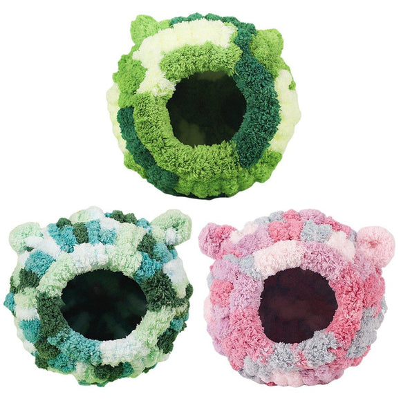 Hanging Warm Cotton Nest Hammock Cozy Bed for Parrots and Other Bird Species - Green