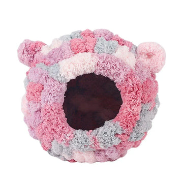 Hanging Warm Cotton Nest Hammock Cozy Bed for Parrots and Other Bird Species - Pink