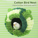 Hanging Warm Cotton Nest Hammock Cozy Bed for Parrots and Other Bird Species - Pink-8