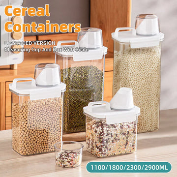 Sealed Household Grain Storage Box Transparent Rice Bucket Kitchen Storage - 2300ml - 0