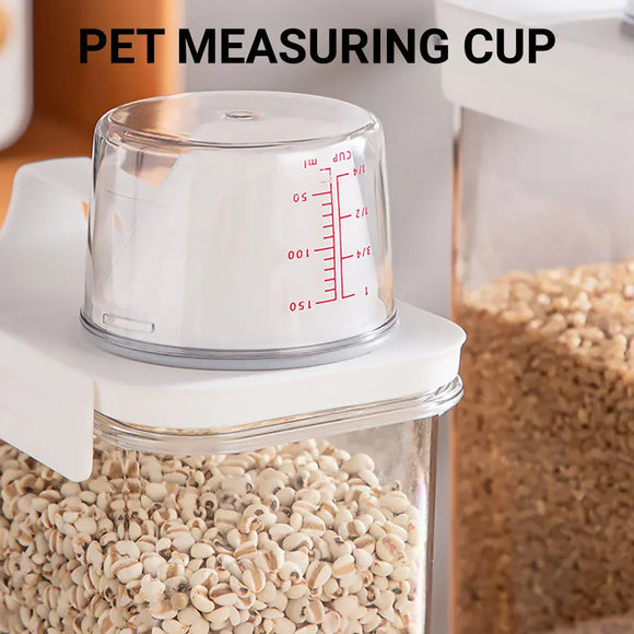 Sealed Household Grain Storage Box Transparent Rice Bucket Kitchen Storage - 2300ml