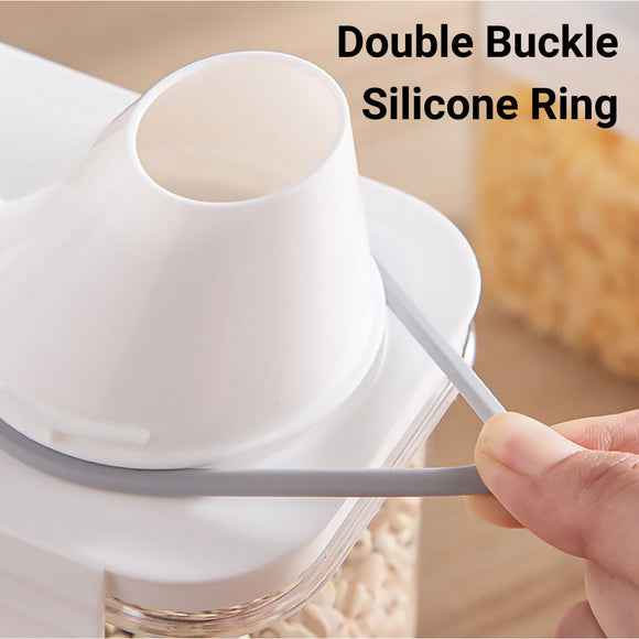 Sealed Household Grain Storage Box Transparent Rice Bucket Kitchen Storage - 2300ml