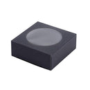 50PCS Handmade Soap Paper Box Round Window Kraft Black White Candy Biscuit Box - Black-50pcs 8*8*3CM-3