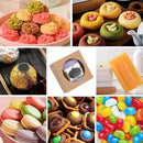 50PCS Handmade Soap Paper Box Round Window Kraft Black White Candy Biscuit Box - Black-50pcs 8*8*3CM-6