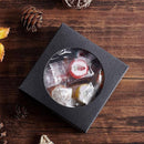 50PCS Handmade Soap Paper Box Round Window Kraft Black White Candy Biscuit Box - Black-50pcs 8*8*3CM-11