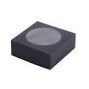 50PCS Handmade Soap Paper Box Round Window Kraft Black White Candy Biscuit Box - Black-50pcs 8*8*3CM-2