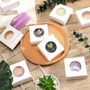 50PCS Handmade Soap Paper Box Round Window Kraft Black White Candy Biscuit Box - White-50pcs 8*8*3CM-10