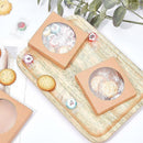 50PCS Handmade Soap Paper Box Round Window Kraft Black White Candy Biscuit Box - White-50pcs 8*8*3CM-12