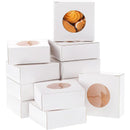 50PCS Handmade Soap Paper Box Round Window Kraft Black White Candy Biscuit Box - White-50pcs 8*8*3CM-10