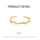 1-Piece Gold-Tone Wavy Open Cuff Bracelet-3