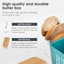 Butter Box with Knife Rectangular Cheese Container with Wooden Lid for Kitchen - Black-15