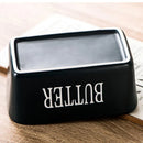 Butter Box with Knife Rectangular Cheese Container with Wooden Lid for Kitchen - Blue-8