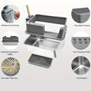 5-Piece Grey Cat Litter Box Set-6