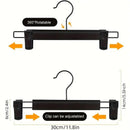 20pcs Black Plastic Pants Hanger Trousers Clips Durable Non Slip Clothes Hanger-3