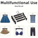 20pcs Black Plastic Pants Hanger Trousers Clips Durable Non Slip Clothes Hanger-4