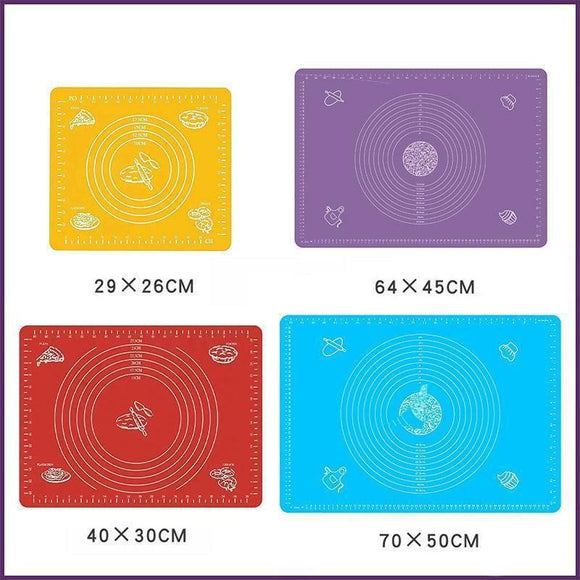 Orange Reusable Non-Stick Silicone Rolling Dough Mat Cake Pastry Baking Fondant Sheet - 29*26cm