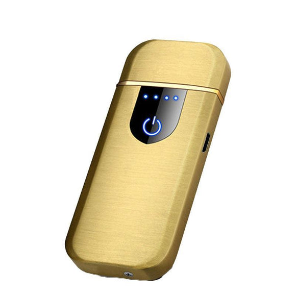 Arc Rechargeable Windproof Flameless Electronic Metal Lighter Usb Lighters Au - Silver