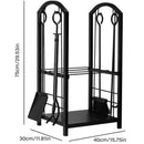 5-Piece Firewood Storage Rack and Fireplace Tool Set-3