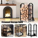 5-Piece Firewood Storage Rack and Fireplace Tool Set-8