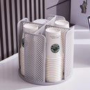 Paper Cup Holder Organizer Swivel Compartment Cup Picker Drink Storage Stand - Grey-10