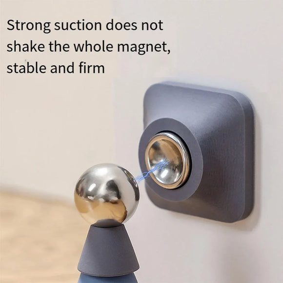 Silicone Silent Door Stopper with Suction Base and Secure Hold Catch Design - Blue