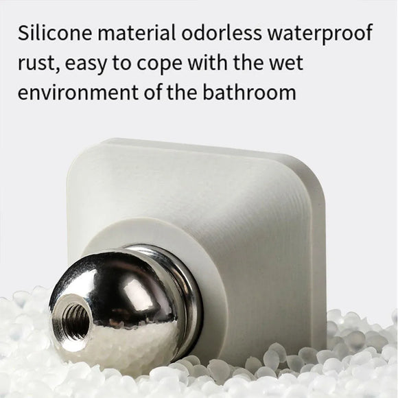 Silicone Silent Door Stopper with Suction Base and Secure Hold Catch Design - Blue