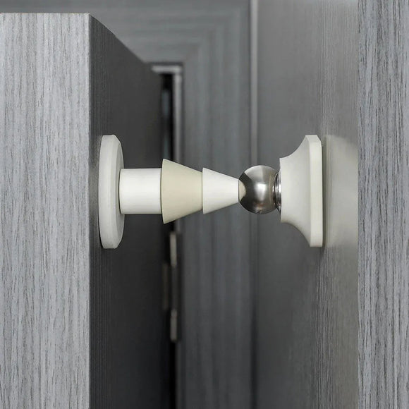 Silicone Silent Door Stopper with Suction Base and Secure Hold Catch Design - Blue