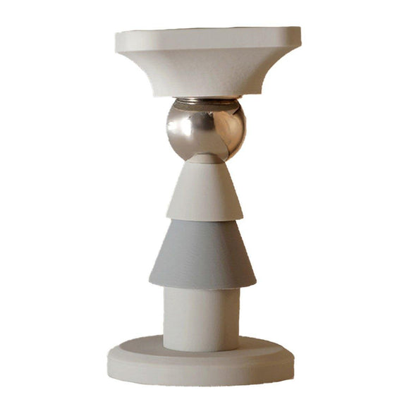 Silicone Silent Door Stopper with Suction Base and Secure Hold Catch Design - Grey