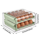 Double Layer Green Egg Storage Carton Drawer Fridge Organizer for Kitchen Use-3