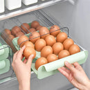 Double Layer Green Egg Storage Carton Drawer Fridge Organizer for Kitchen Use-10
