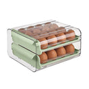 Double Layer Green Egg Storage Carton Drawer Fridge Organizer for Kitchen Use-13
