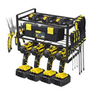 Wall Mounted Power Tool Rack Organiser, 3 Tier, Black, 1 Unit-3
