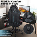Black and Red Gaming Chair with Footrest and Lumbar Support-12