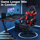 Black and Red Gaming Chair with Footrest and Lumbar Support-13