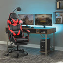 Black and Red Gaming Chair with Footrest and Lumbar Support-15