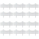 White Garden Edging Fence Panels 60 x 33 cm - 12 Pieces-2