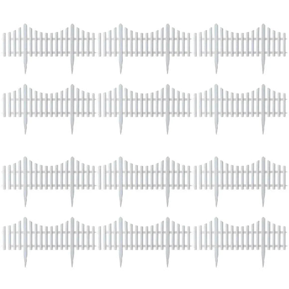 White Garden Edging Fence Panels 60 x 33 cm - 12 Pieces