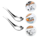 10pcs Stainless Steel Flat Bottom Spoon Household Kitchen Dining Soup Spoon Set-12