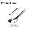 10pcs Stainless Steel Flat Bottom Spoon Household Kitchen Dining Soup Spoon Set-3