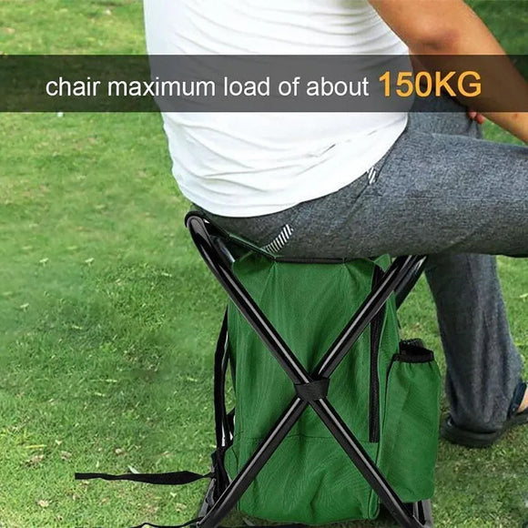 Portable Outdoor Folding Chair Oxford Small Stool for Fishing Camping Hiking - Blue